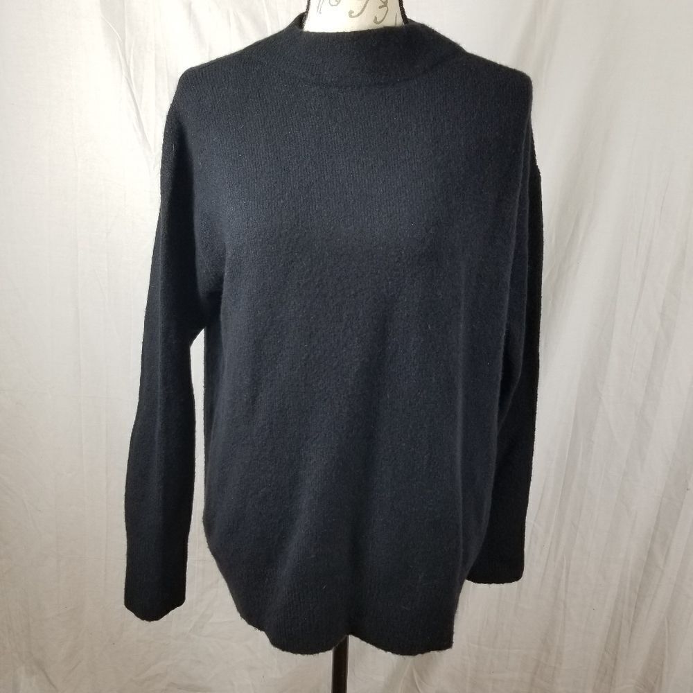 Lark & Ro Mock Neck Black Sweater